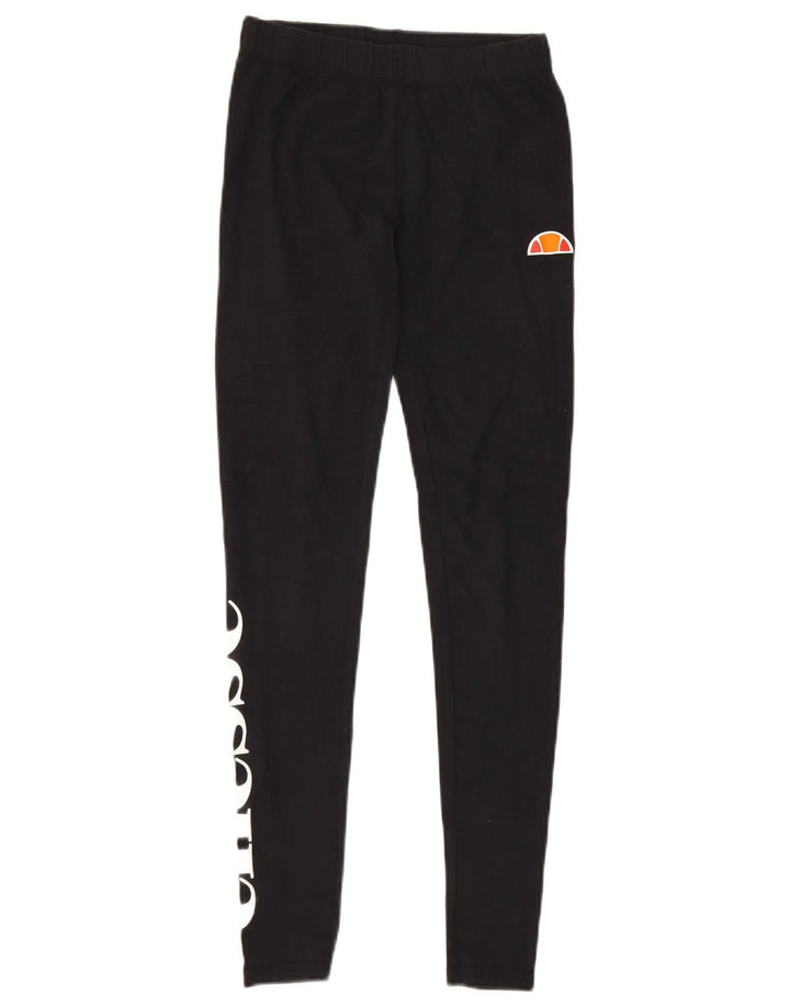 Leggings grafici da donna Ellesse UK 8 piccoli in cotone nero