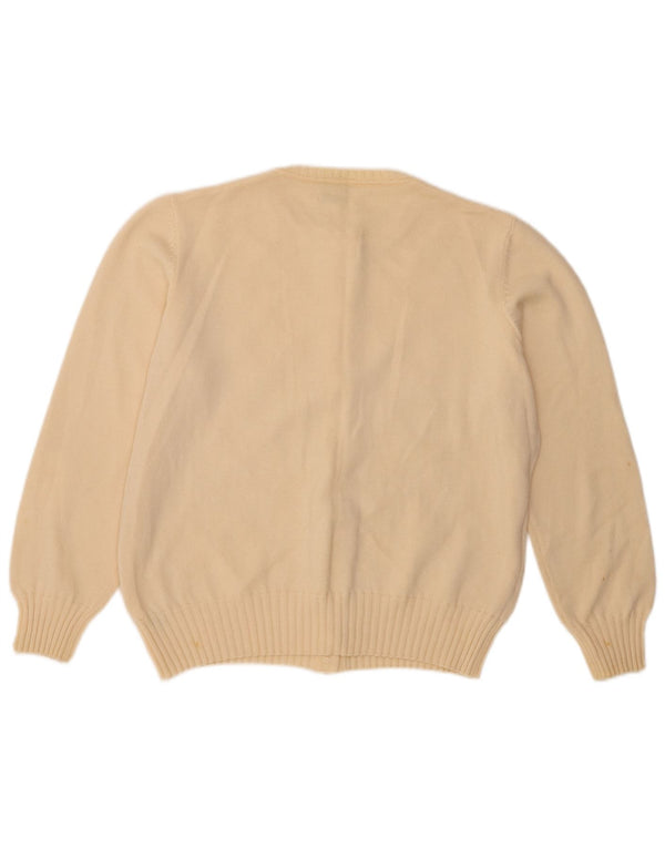 Maglione cardigan da donna Luisa Spagnoli UK 16 Large Beige Lana vergine