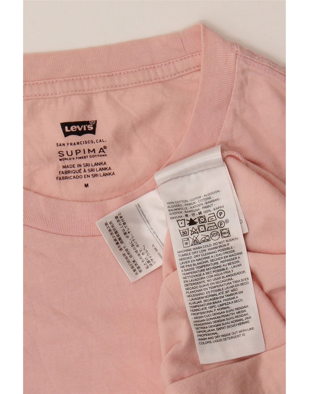 T-shirt da uomo LEVI'S Top in cotone rosa medio