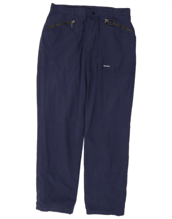 Pantaloni giacca a vento da escursionismo da uomo Rohan W32 L29 blu navy in poliammide
