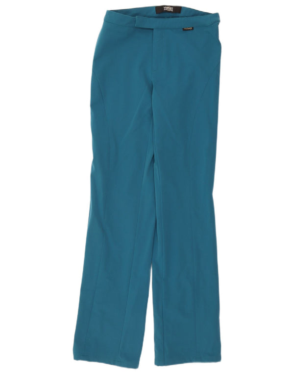 Versace Womens Straight Casual Trousers W30 L34 Blue Polyamide