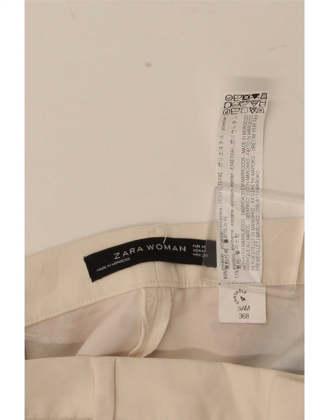 Pantaloni casual Bootcut da donna Zara medi W28 L32 poliestere floreale bianco