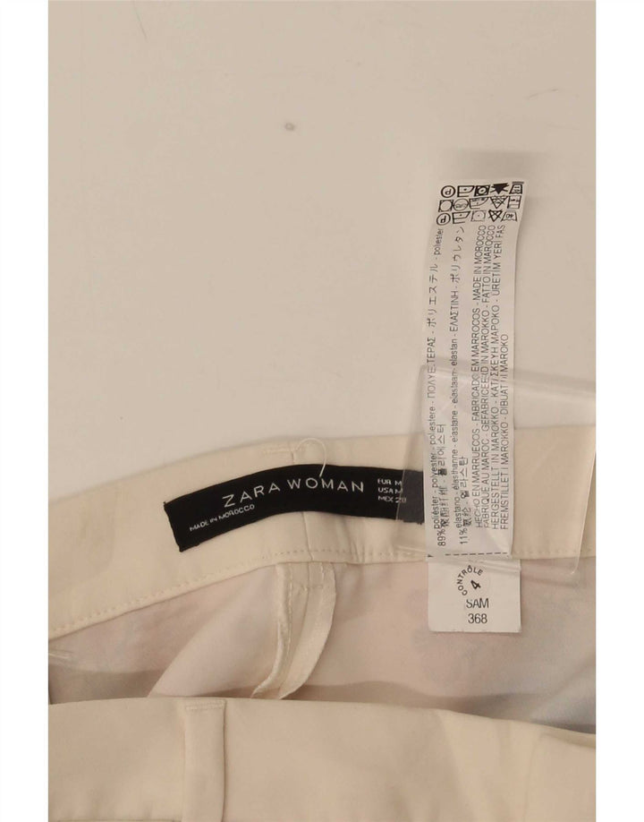 Pantaloni casual Bootcut da donna Zara medi W28 L32 poliestere floreale bianco