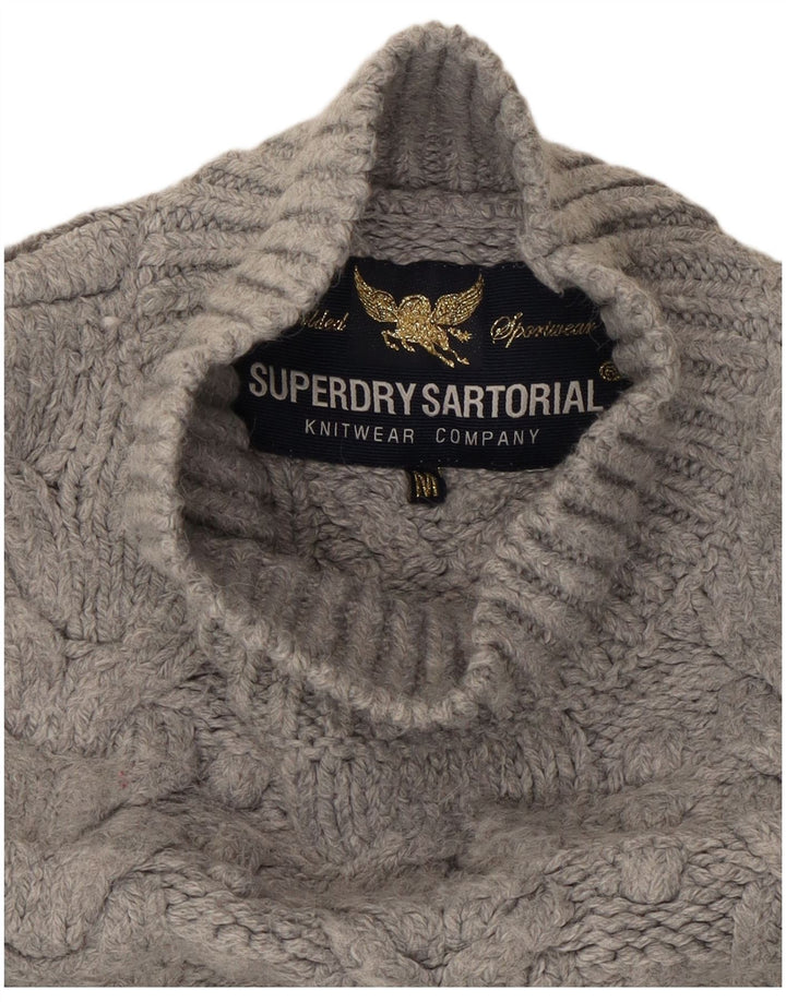 Maglione maglione oversize da donna con collo dolcevita Superdry UK 14 Grigio medio