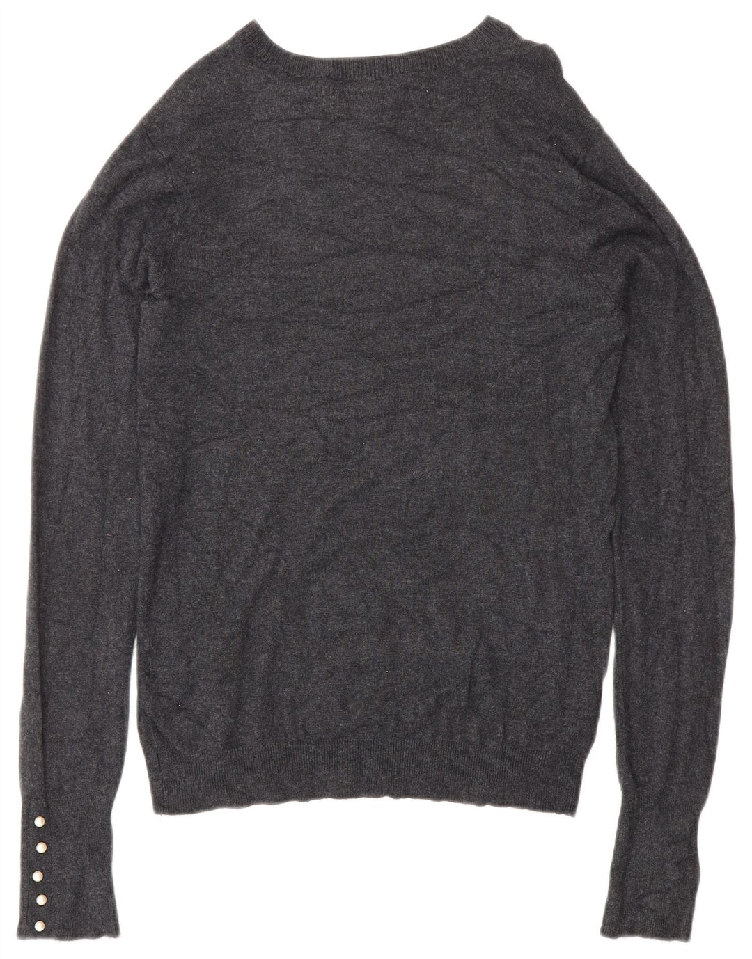 Maglione maglione con scollo a barca da donna Zara UK 12 Viscosa grigio medio