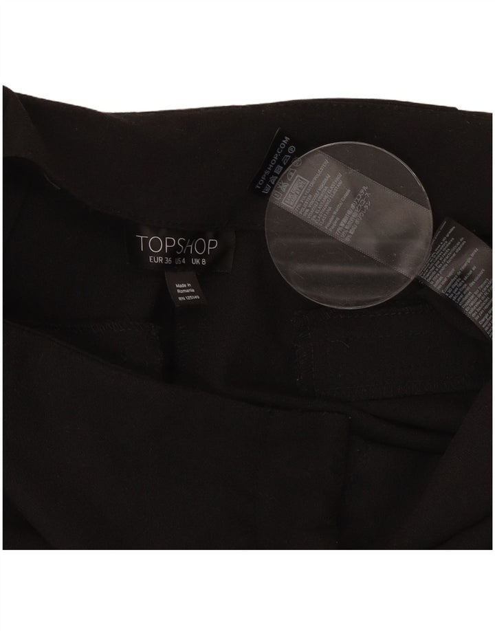 Topshop Pantaloni Capri da donna UK 8 Small W27 L22 Poliestere nero