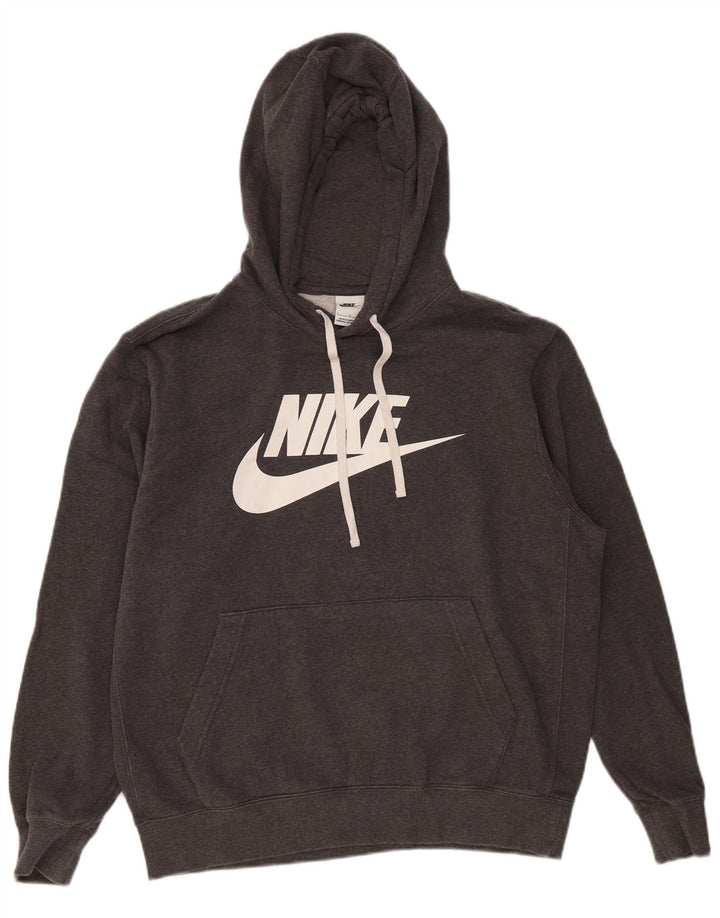 Felpa con cappuccio grafica da uomo Nike Large in cotone grigio