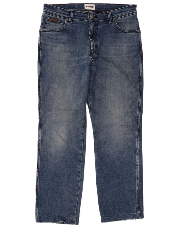 Jeans dritti da uomo Wrangler Texas W34 L29 cotone blu
