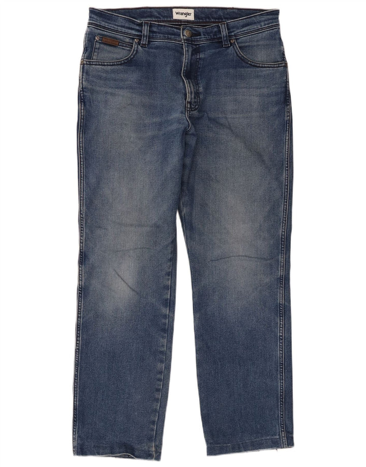 Jeans dritti da uomo Wrangler Texas W34 L29 cotone blu