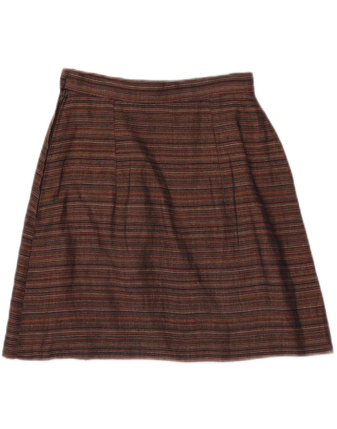 VINTAGE Womens Mini Skirt W22 2XS Brown Pinstripe Vintage Vintage and Second-Hand Vintage from Messina Hembry 