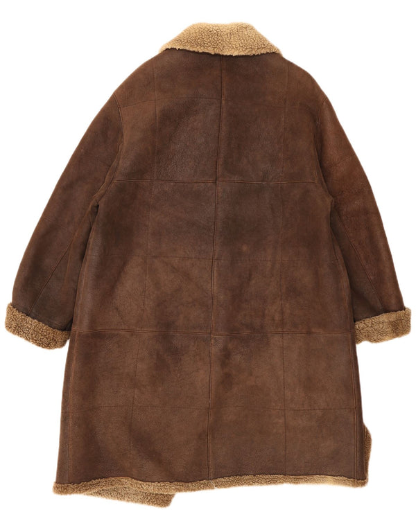 Cappotto in shearling da donna Conbipel UK 14 grande marrone