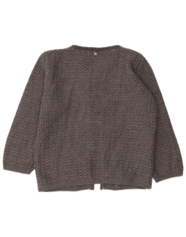 Maglione cardigan corto da donna Trussardi Jeans con maniche a 3/4 UK 12 Grigio medio