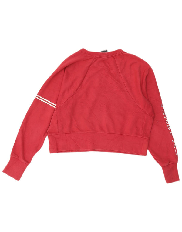NIKE Felpa corta con grafica oversize da donna UK 6 XS Bordeaux