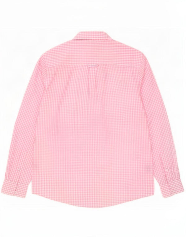 Crew Clothing Camicia da uomo dal taglio classico in cotone a quadretti rosa medio
