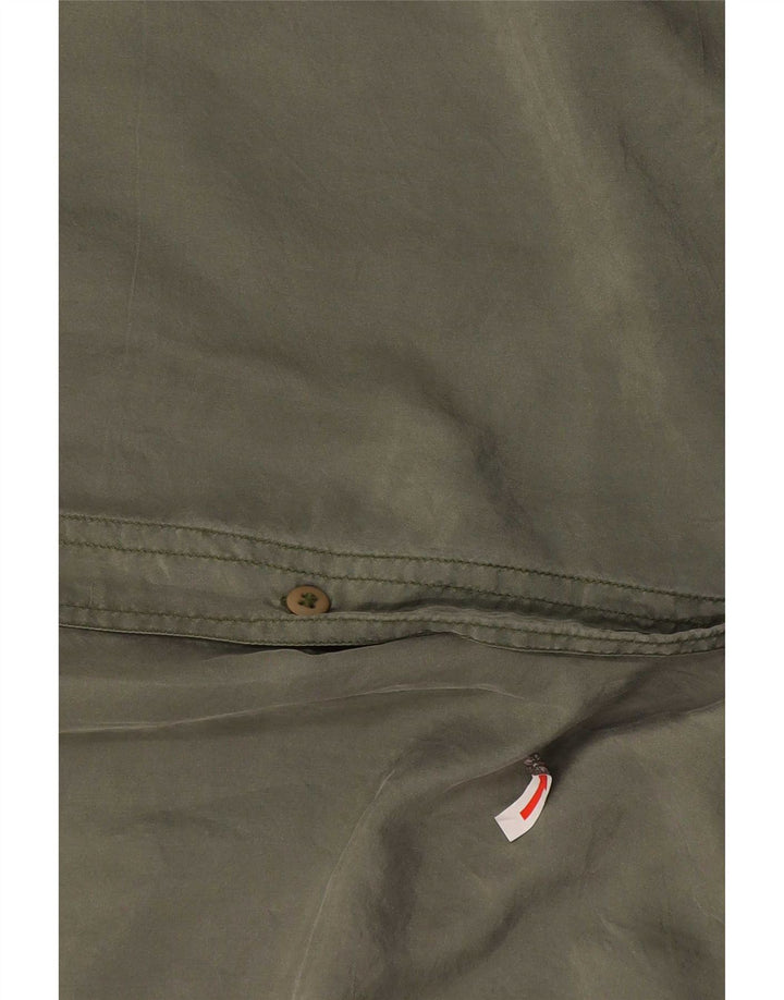 Camicia a maniche corte da uomo Bogari in seta kaki media
