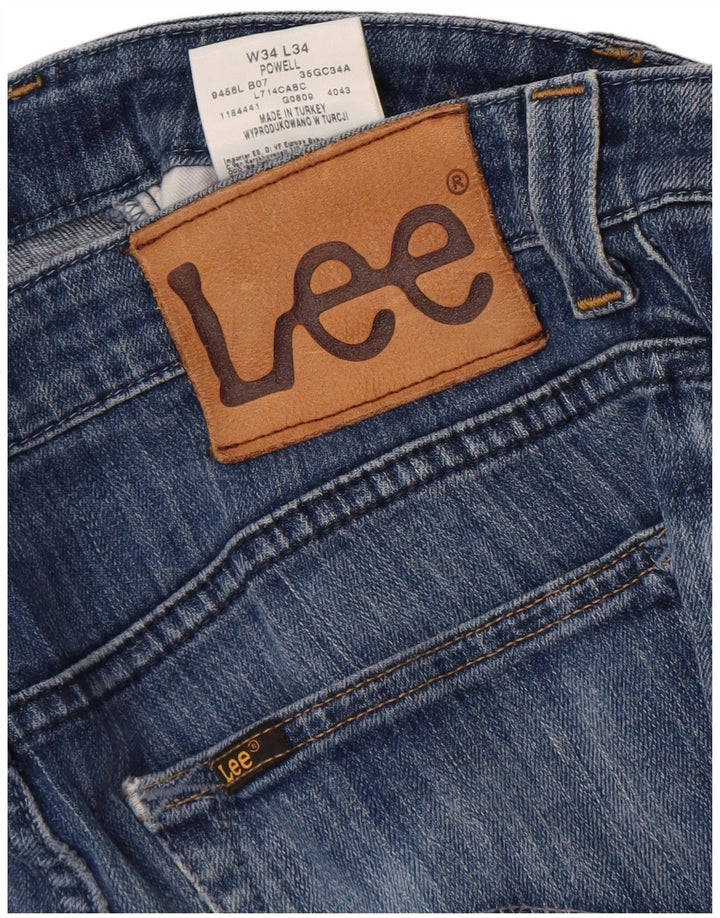 Jeans dritti Lee Powell da uomo W34 L34 cotone blu