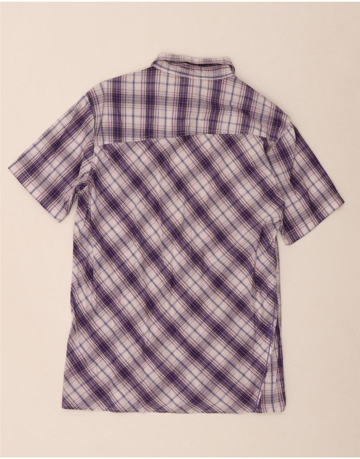 Camicia a maniche corte da uomo Rip Curl in cotone a quadri viola medio