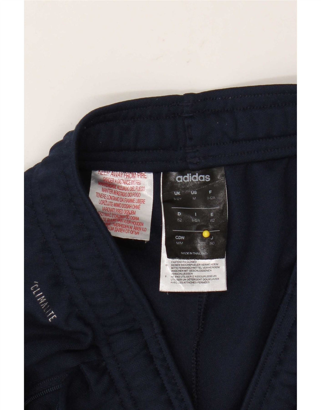 Pantaloni da tuta Adidas Climalite da ragazzo 11-12 anni in poliestere blu navy