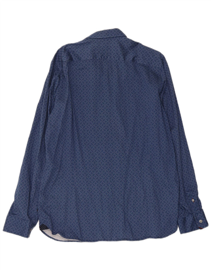 Ted Baker Camicia da uomo Taglia 5 XL Cotone geometrico blu