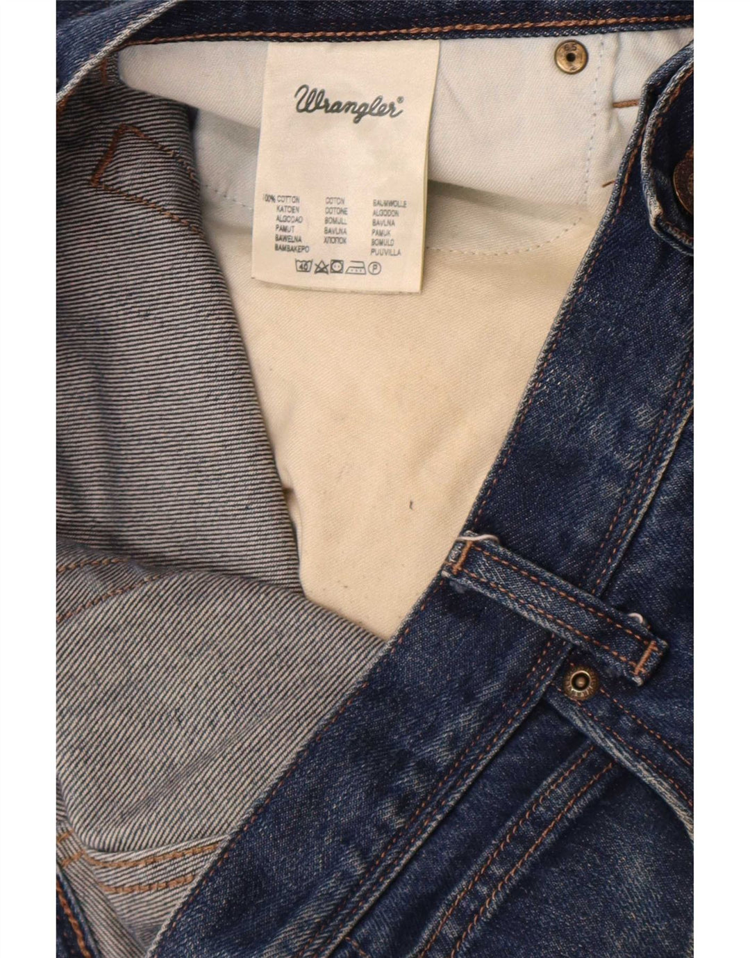 Jeans cropped da donna Wrangler vestibilità regolare W38 L26 cotone blu