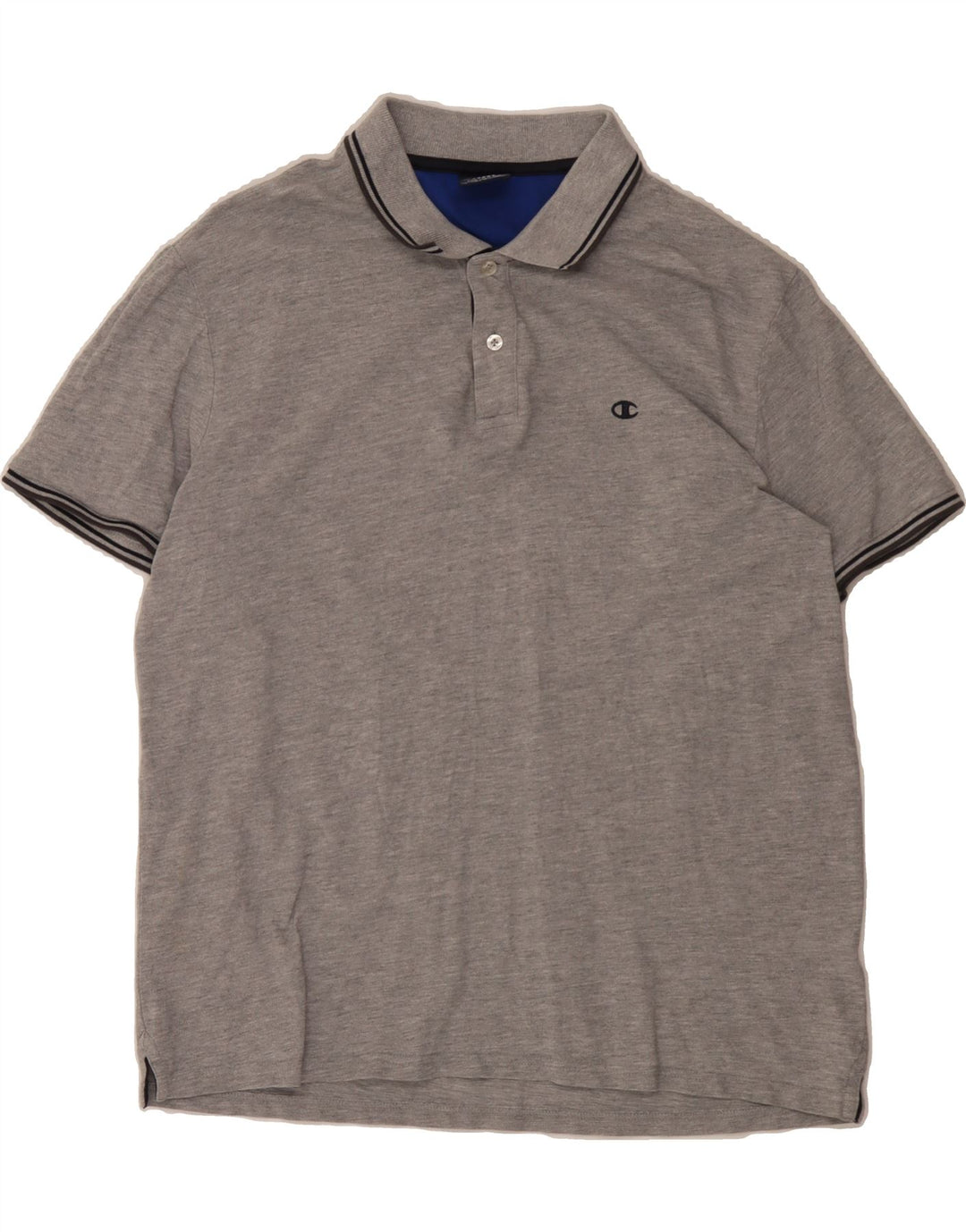 CHAMPION Mens Polo Shirt Large Grey Cotton Vintage Champion and Second-Hand Champion from Messina Hembry 