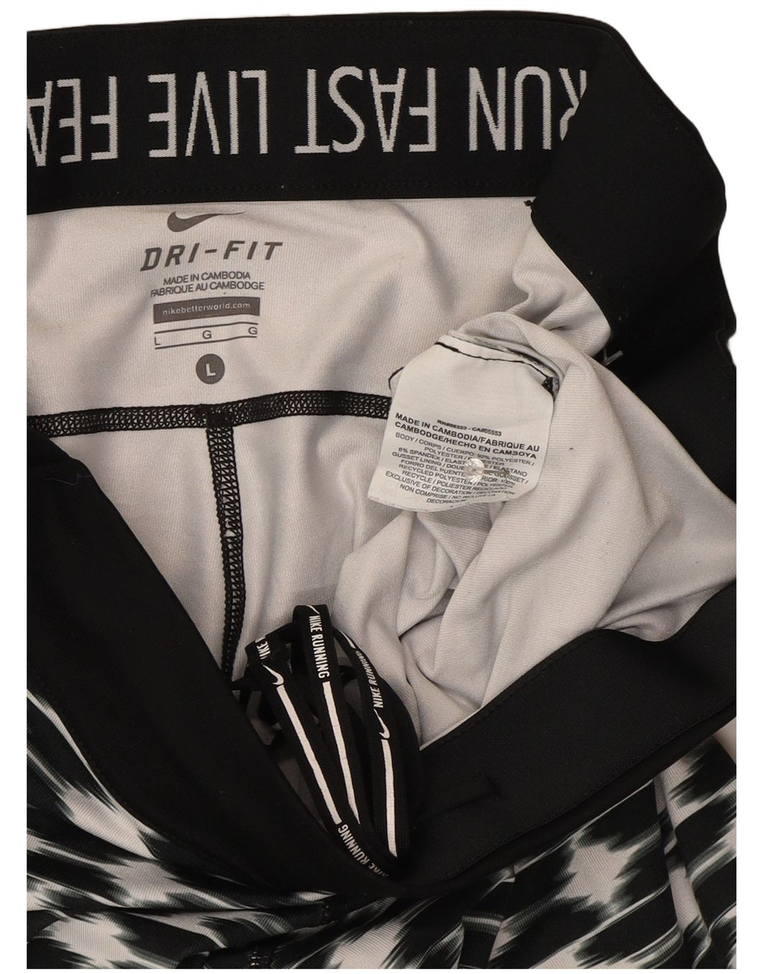 Leggings Nike Dri Fit da donna, grandi, in poliestere geometrico nero