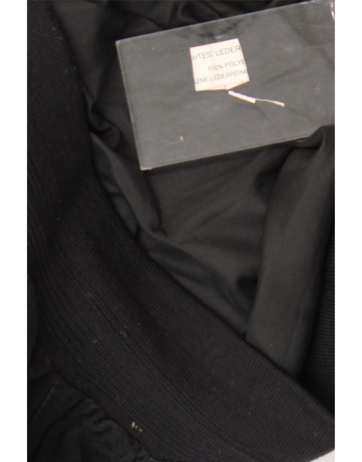 Giubbotto bomber in pelle scamosciata vintage da uomo UK 40 grande in pelle nera