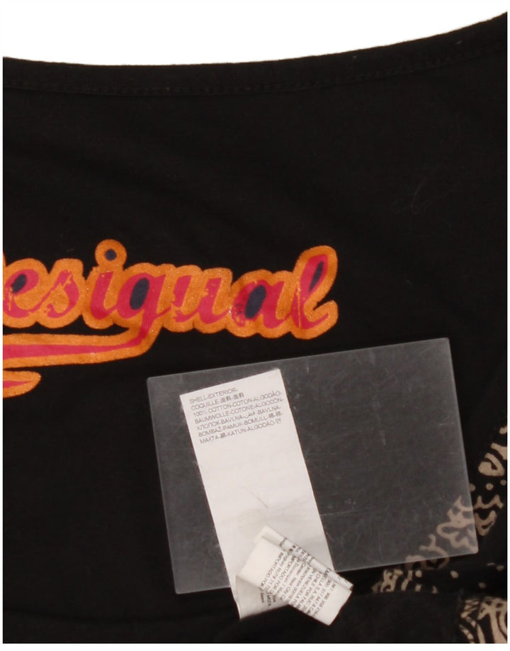 DESIGUAL Abito grafico asimmetrico da donna UK 14 Medium Black Paisley