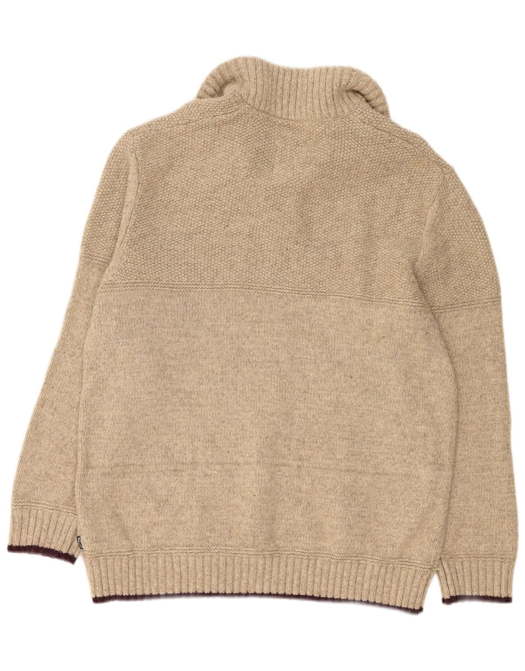 Maglione da uomo con collo con zip Fat Face 2XL Lana beige