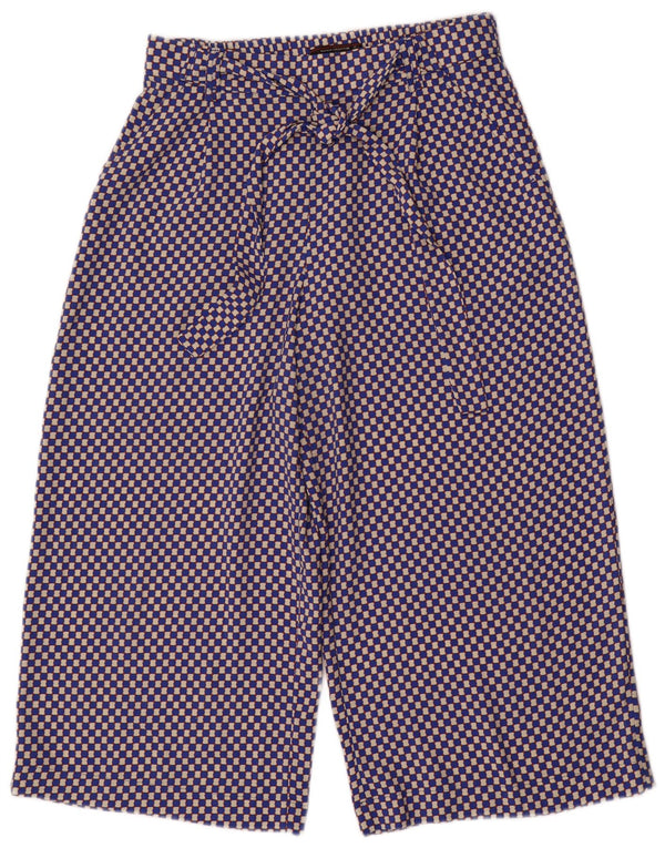 Pantaloni Capri a gamba larga Trafaluc da donna di Zara grandi W32 L22 blu geometrico