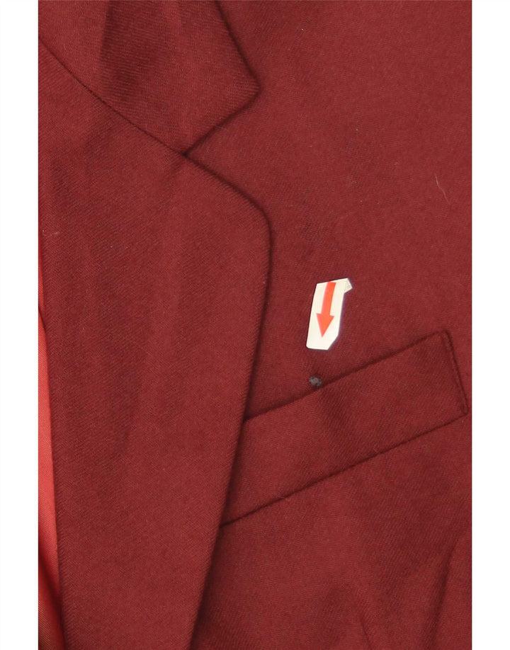 Giacca blazer a 2 bottoni corta da donna Benetton IT 44 Bordeaux medio in lana