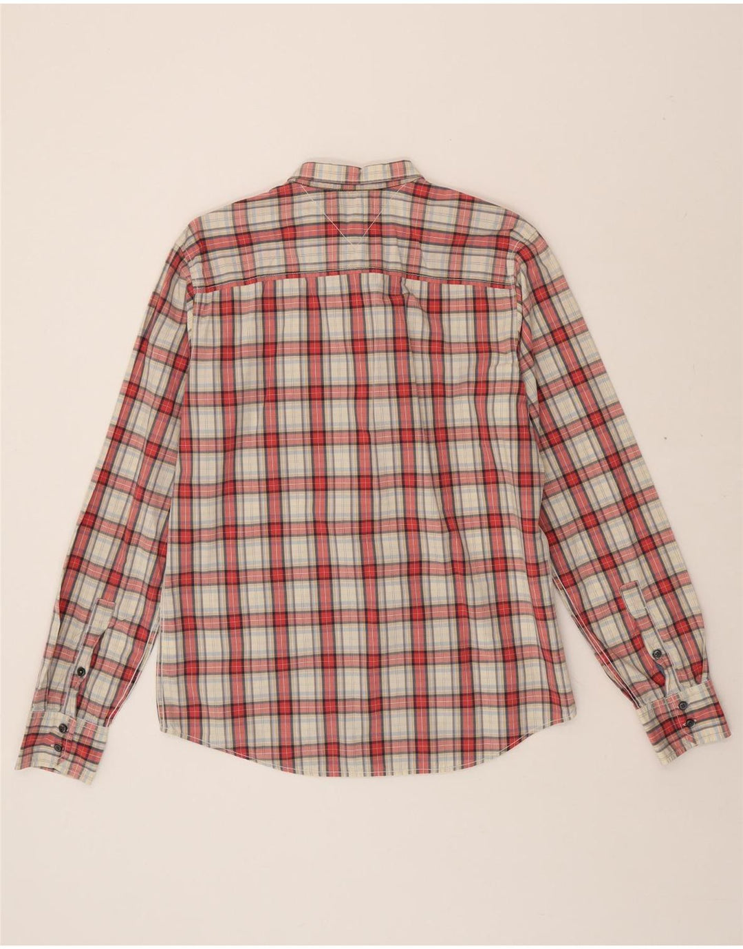 TOMMY HILFIGER Mens Shirt Large Red Check Cotton Vintage Tommy Hilfiger and Second-Hand Tommy Hilfiger from Messina Hembry 
