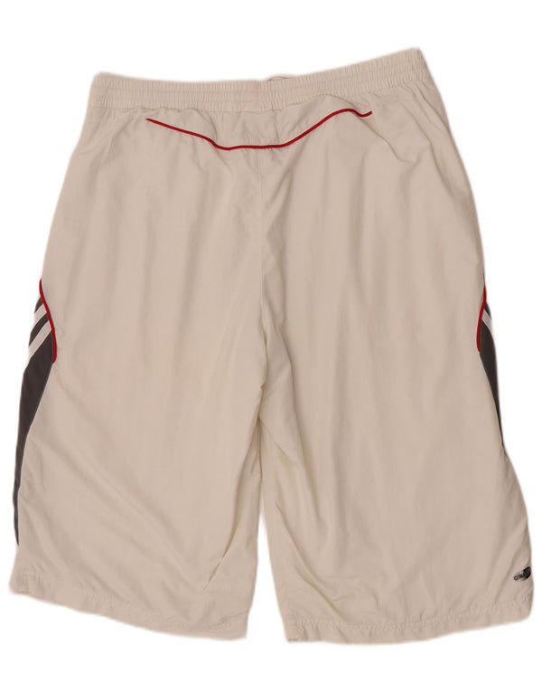 Pantaloncini sportivi Adidas Climalite da uomo, grandi, in poliestere color block bianco