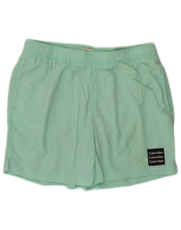 Pantaloncini da bagno da uomo Calvin Klein grandi verdi in poliammide