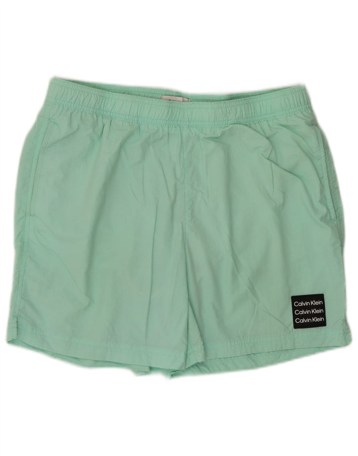 Pantaloncini da bagno da uomo Calvin Klein grandi verdi in poliammide