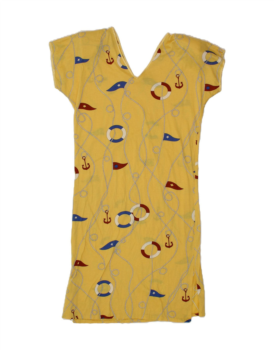 VINTAGE Womens Graphic Sundress UK 14 Large Yellow Vintage Vintage and Second-Hand Vintage from Messina Hembry 