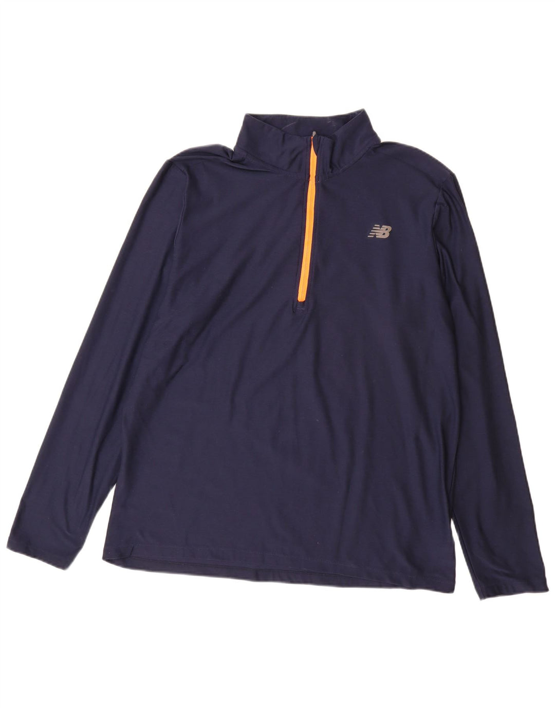 NEW BALANCE Top da tuta pullover con zip e collo da uomo XL poliestere blu navy