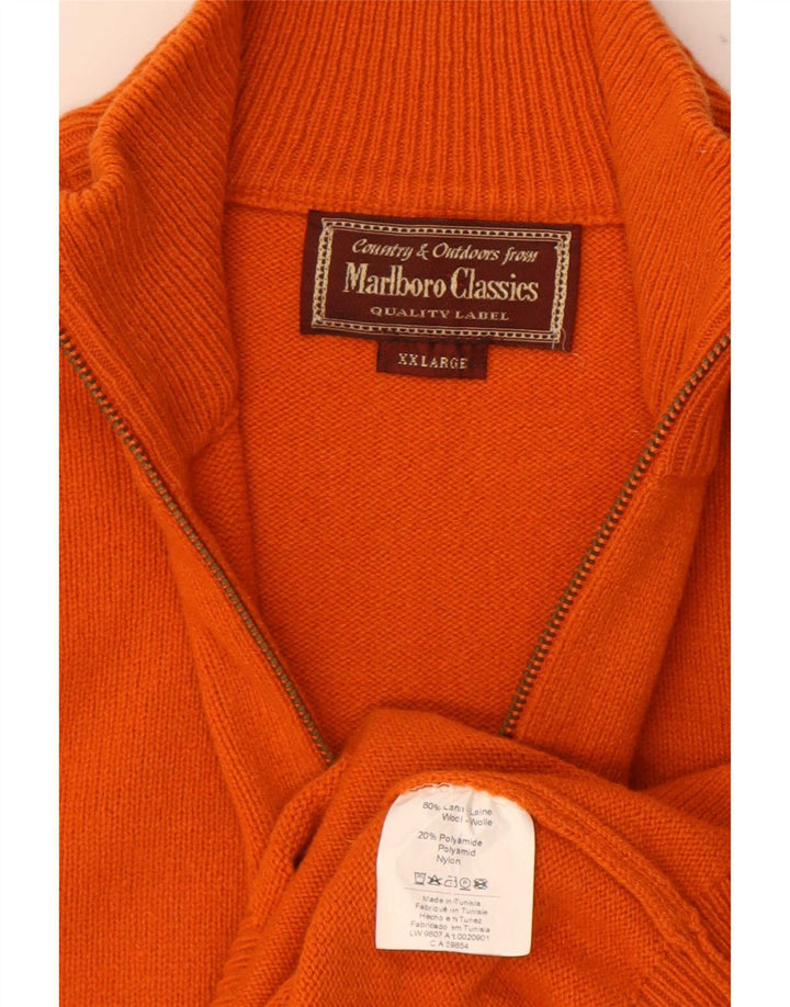 Marlboro Classics Maglione da uomo con zip e collo 2XL Lana arancione