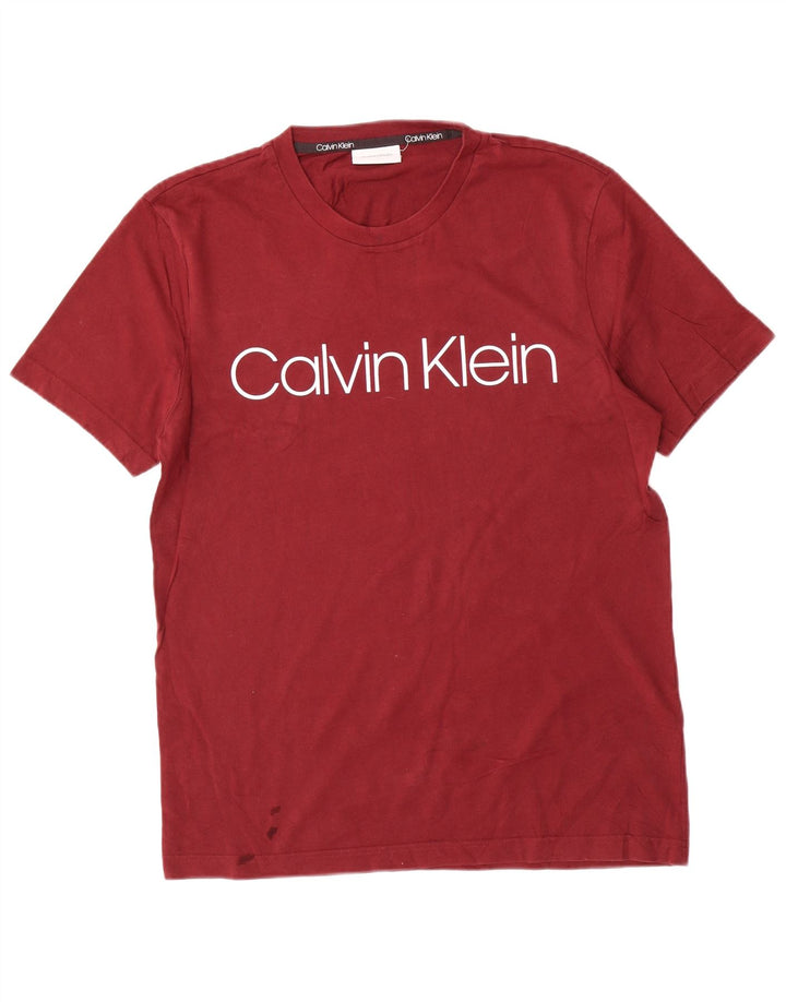 T-shirt grafica da uomo Calvin Klein Top in cotone rosso medio