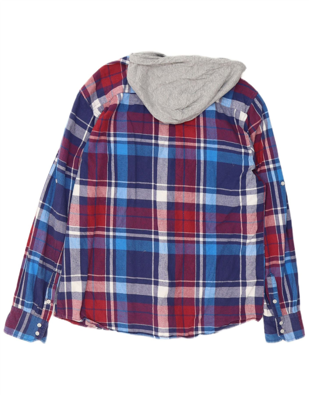 Quiksilver Camicia da uomo in flanella con cappuccio, grande motivo a quadri multicolore