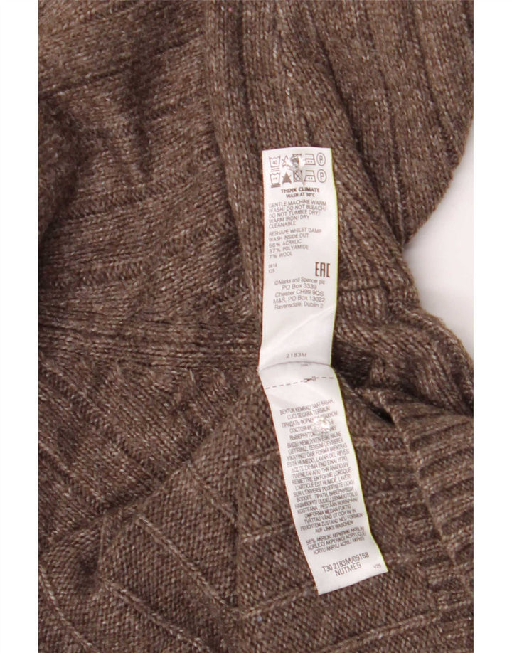 Maglione maglione a collo alto da uomo Marks & Spencer 2XL acrilico marrone