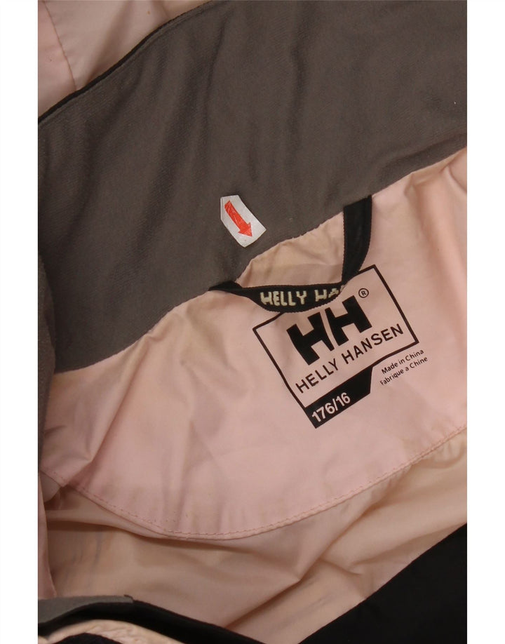 Giacca a vento con cappuccio per ragazze Helly Hansen 15-16 anni Colorblock nero