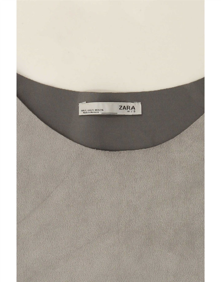 Top in camicetta da donna Zara UK 10 Small grigio color block