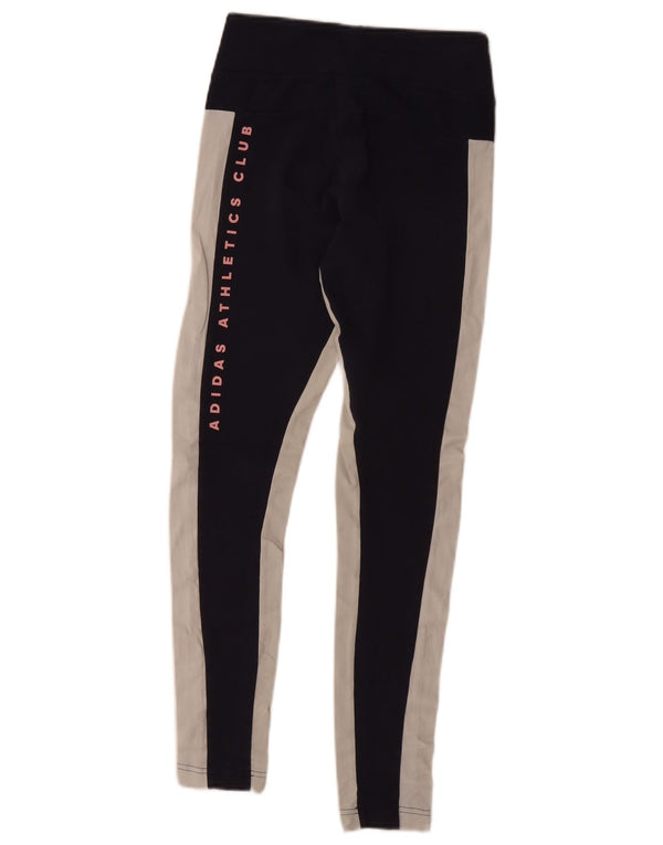 Leggings grafici da donna Adidas UK 4 XS color block blu navy