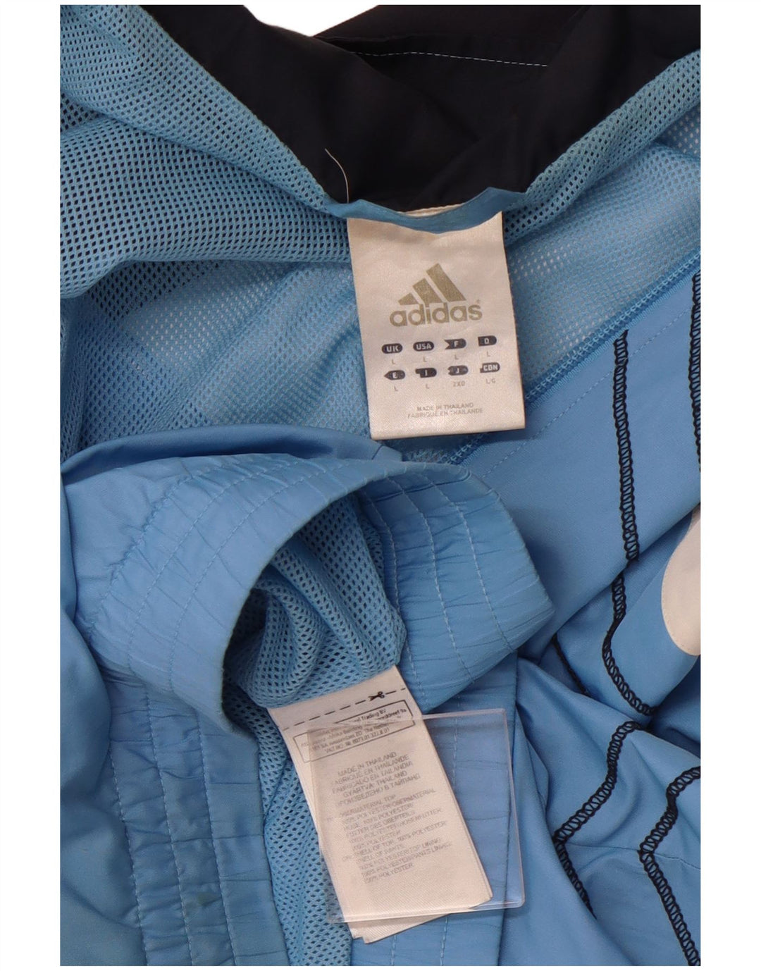 Giacca da tuta da uomo ADIDAS grande in poliestere color block blu