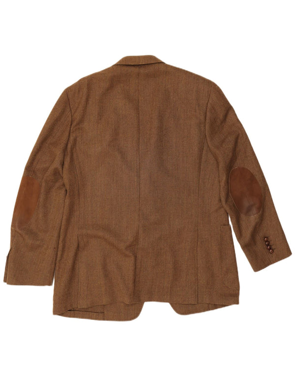 Giacca Blazer 3 Bottoni Canali Uomo IT 54 2XL Lana Vergine Marrone