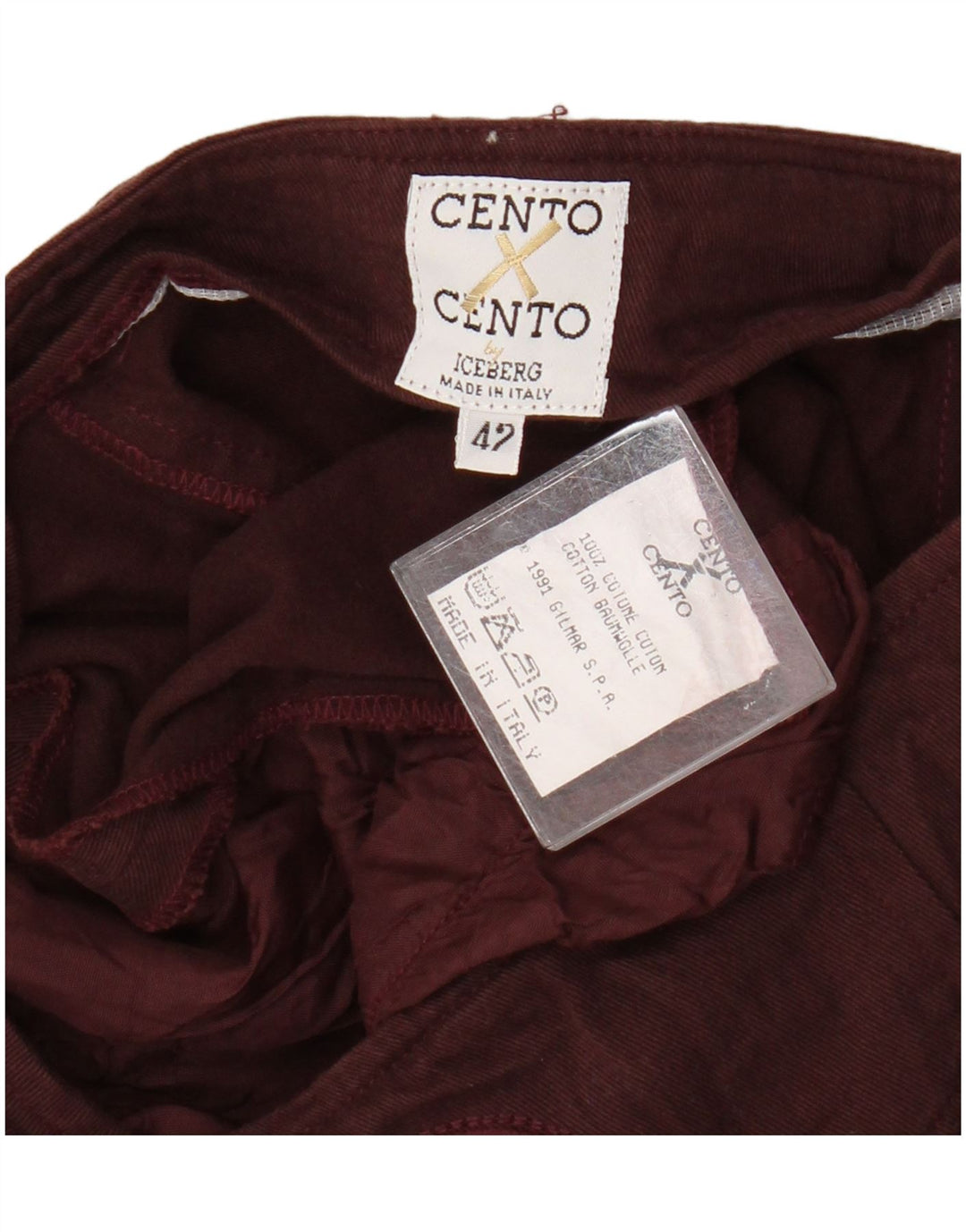Gonna a trapezio da donna Iceberg Cento / Cento IT 42 media W26 Borgogna
