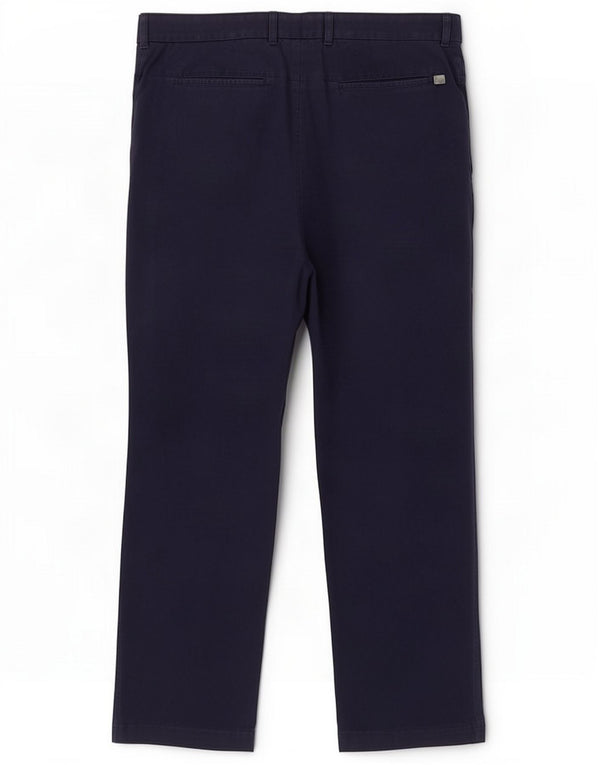 Fred Perry Mens Straight Chino Trousers W36 L30 Navy Blue Cotton