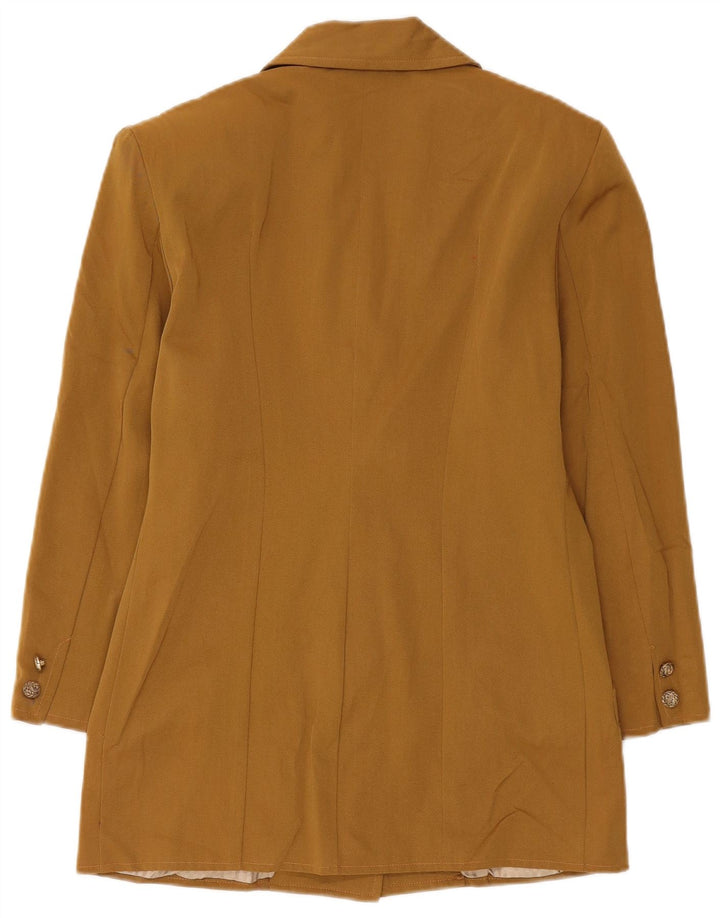 Giacca blazer vintage da donna a 3 bottoni UK 14 viscosa beige medio
