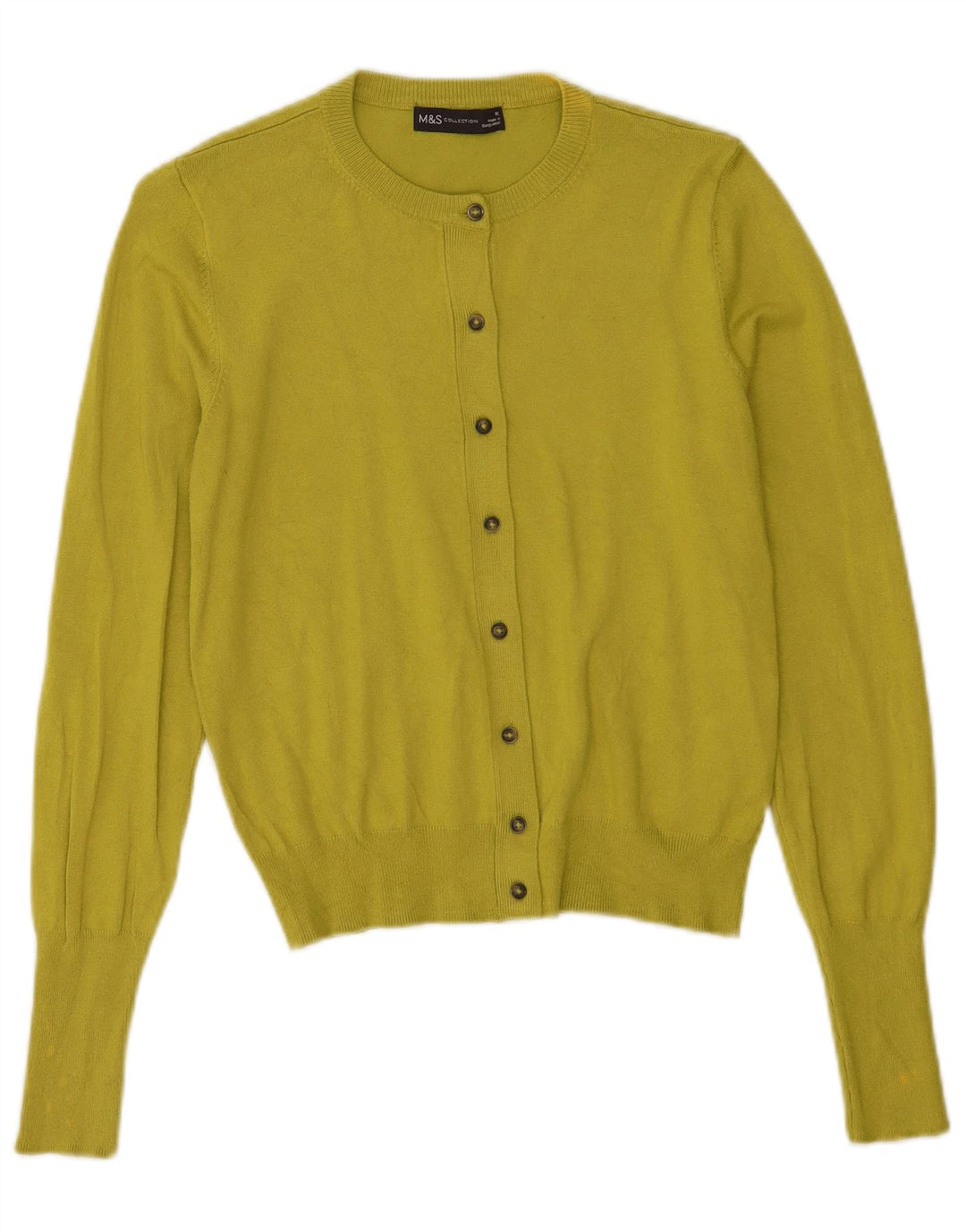 Maglione cardigan da donna Marks & Spencer UK 10 piccolo viscosa verde
